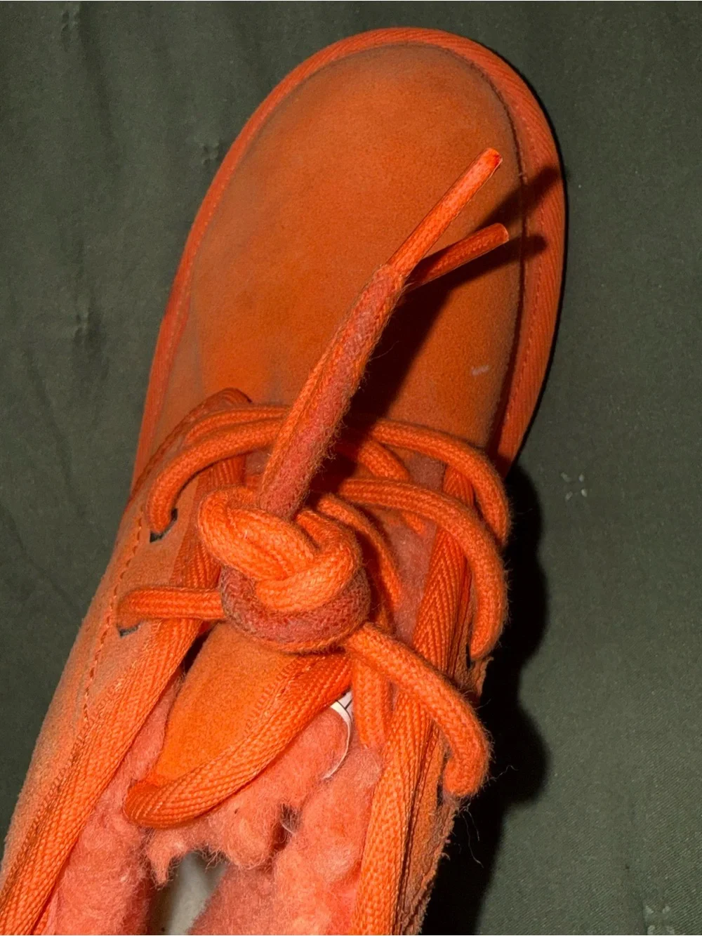 UGG Kids Orange Suede Lace-Up Boots size 2
